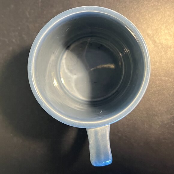 Handcrafted Pottery Otagiri Style Grayish Blue Glazed Cup / Mug w/ Trio of Trees - Picture 6 of 7